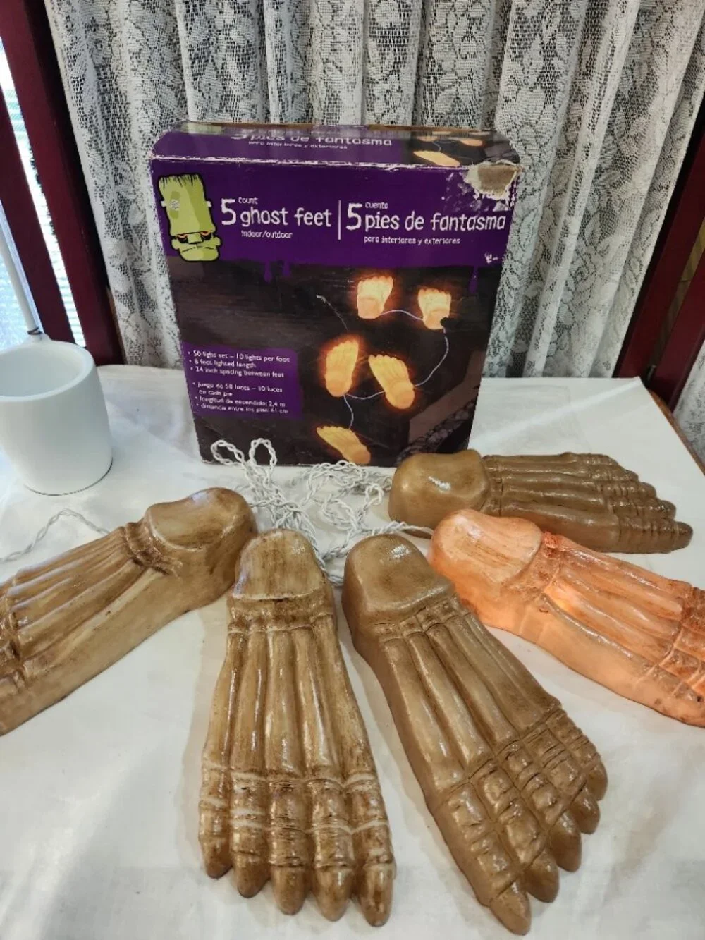 Halloween 5 count Life Size Blow Mold Ghost Feet